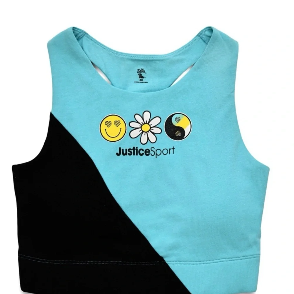 Justice Girls Sport Bras Two Pack Longline Racerback & Removible Pads.NWT